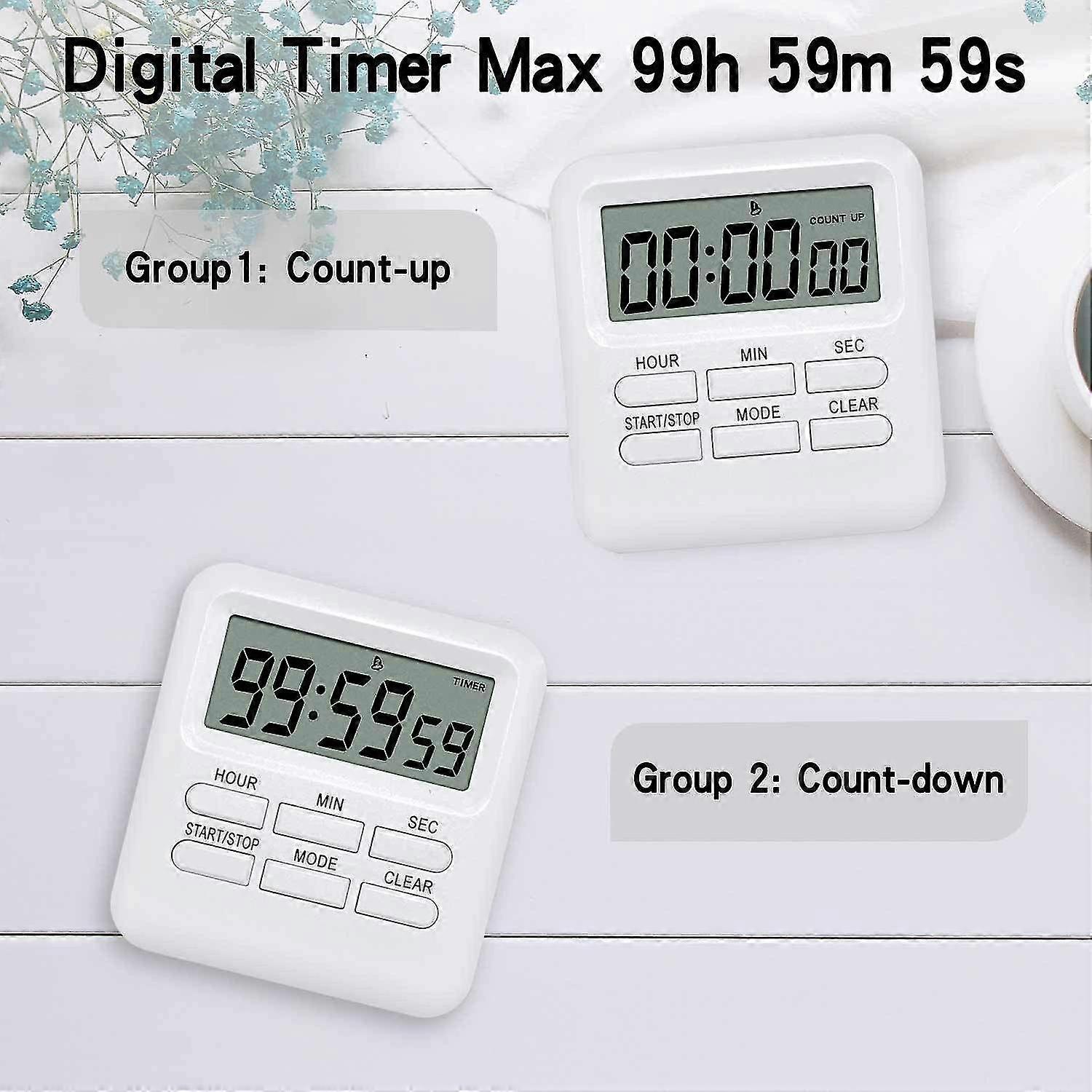 For 2024 Digital Timer with 3-in-1 Clock/Alarm Clock Function, Magnetic ...