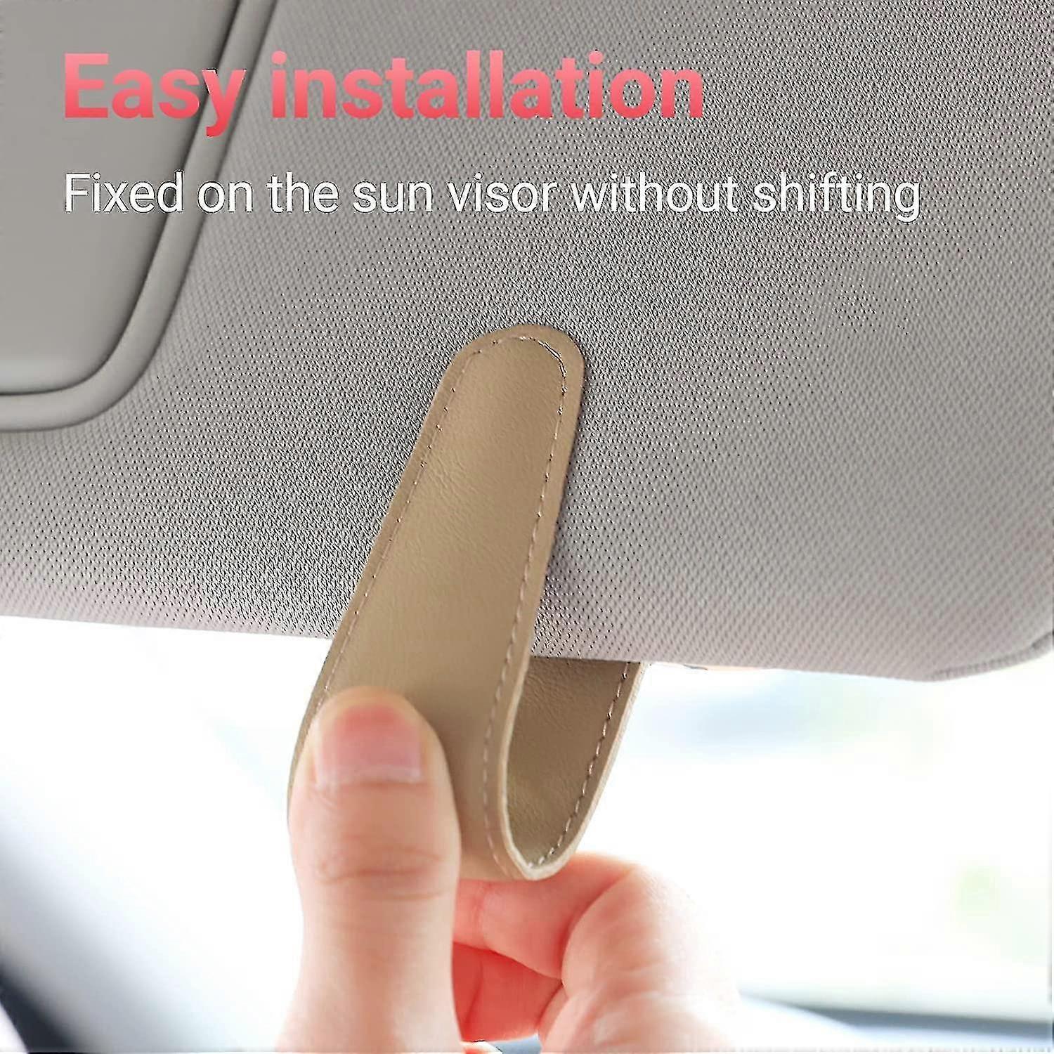 Porte-lunettes Magnétique Universel Pour Voiture - Support Pour Lunettes De Soleil Ou Optiques, Cuir