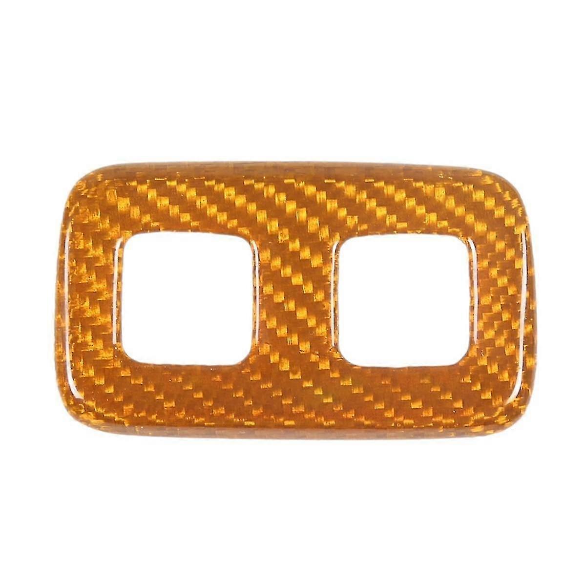 Carbon Fiber Car Fuel Tank Lid Switch Button Frame Trim for C6 2005-2013 Interior Accessories ,Yellow