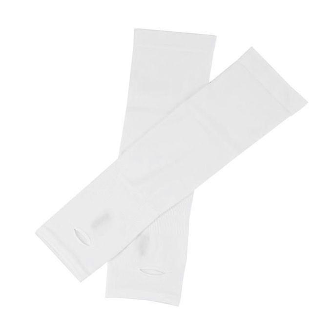 Pair Sun UV Protection Anti Slip Arm Compression Sleeves For White