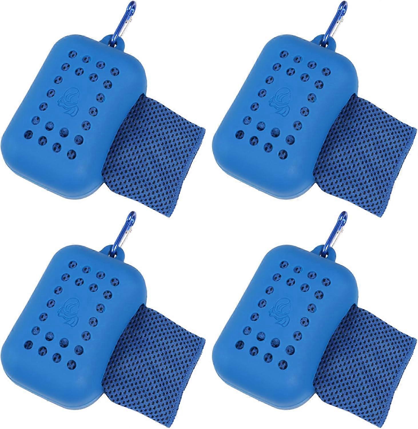 Quick Drying Cooling Towel With Storage Box Breathable Chilly Towel Gym Towels For Running Gym Fitness 4 Pieces