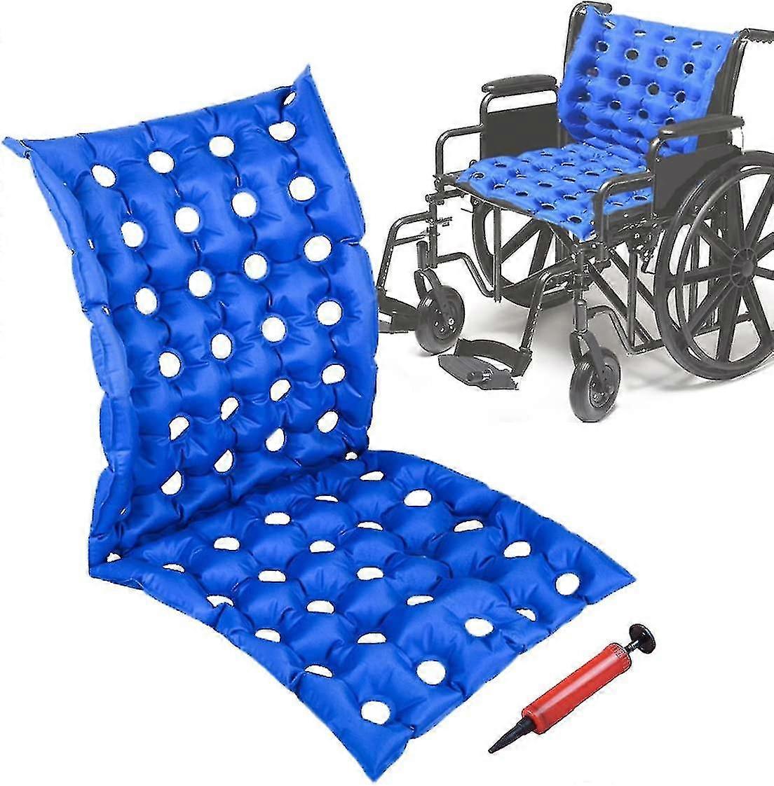 Bedridden Air Inflatable Seat Cushion With Full Back For Wheelchair, Anti-bedsore Seat Pad For Elderly Disabled Handicap