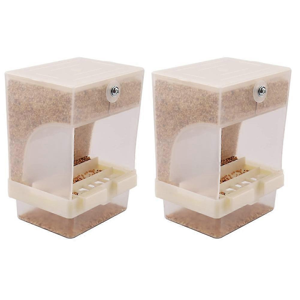 2Pcs Automatic Bird Feeder-No Debris Bird Feeder, Parrot Feeder is Suitable for Parrot Canary Food