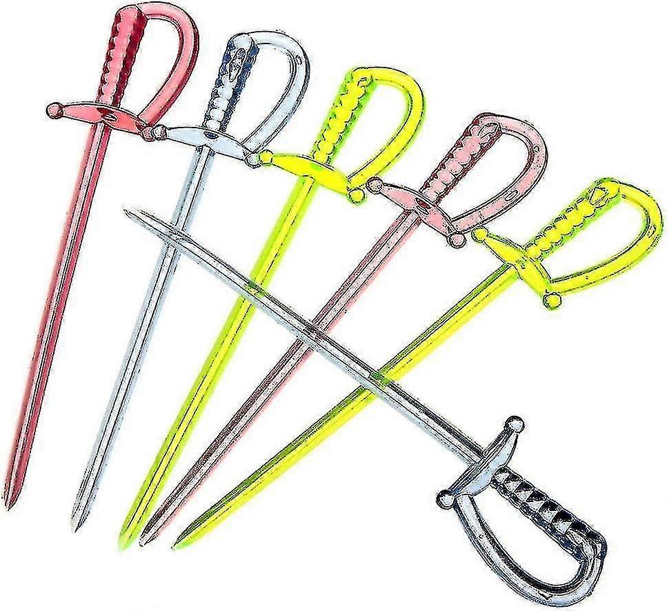 600pcs Assorted Color Disposable Plastic Fruit Sword Picks Food Toothpicks Cocktail Sticks Party Dec