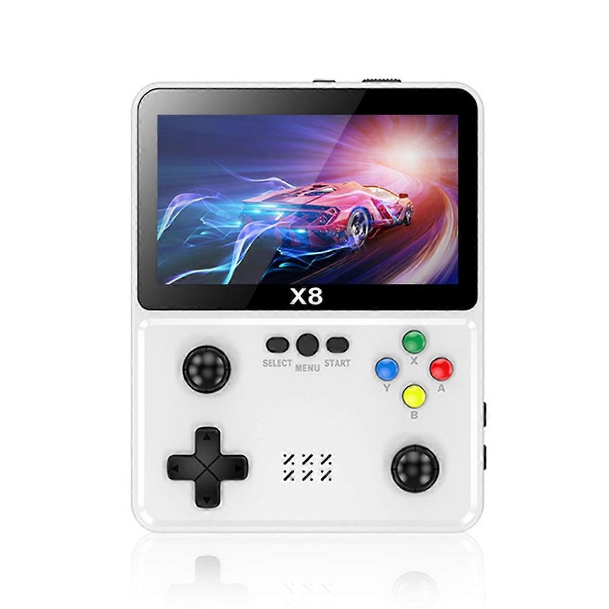 X8 Retro Game Console 4inch IPS Screen Handheld Game Player 10 Simulators Video Game Console for SFC White