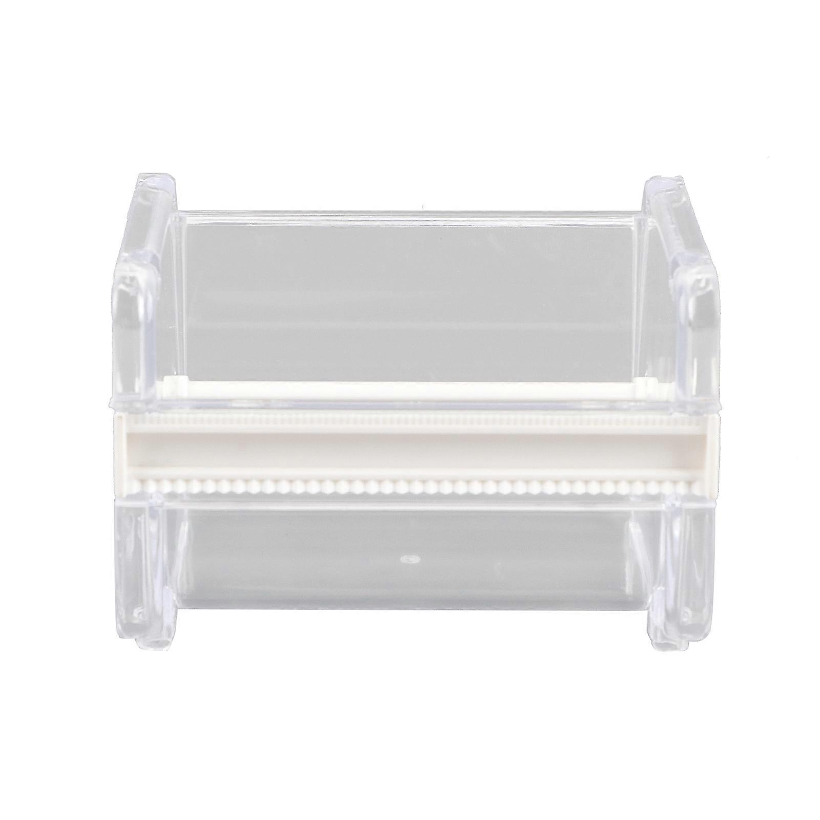 موزع شريط لاصق شفاف إبداعي لسطح المكتب وحامل شريط واشي مع قاطع أبيض