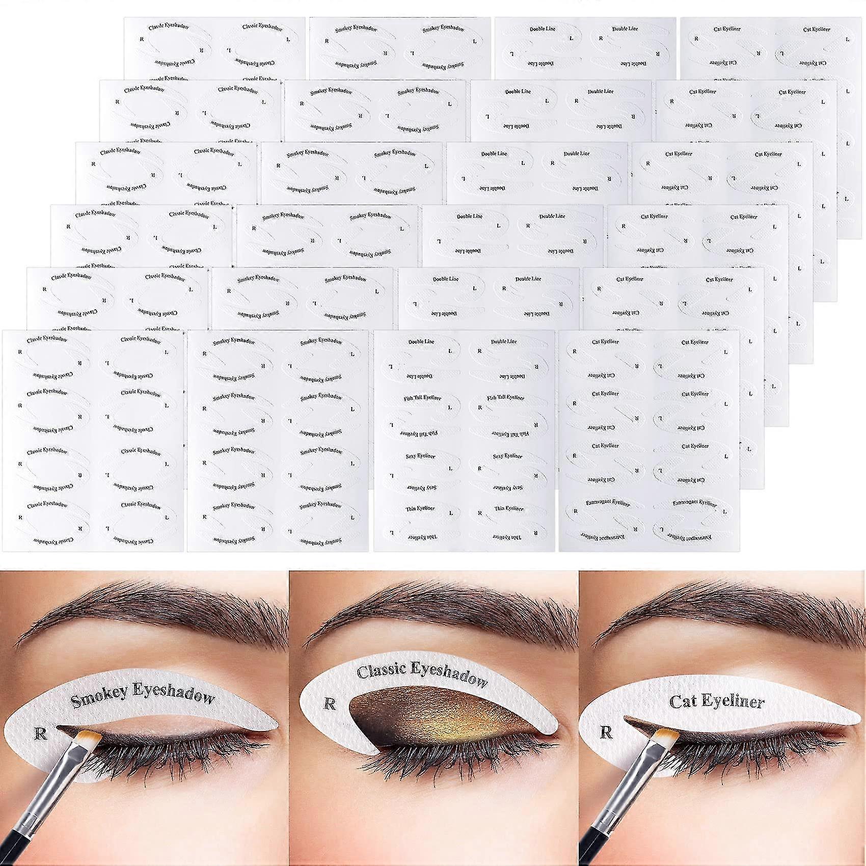 24 pieces eyeliner eyeshadow stencil, cat eyeliner eyeshadow stencil stencil pad, quick makeup tool