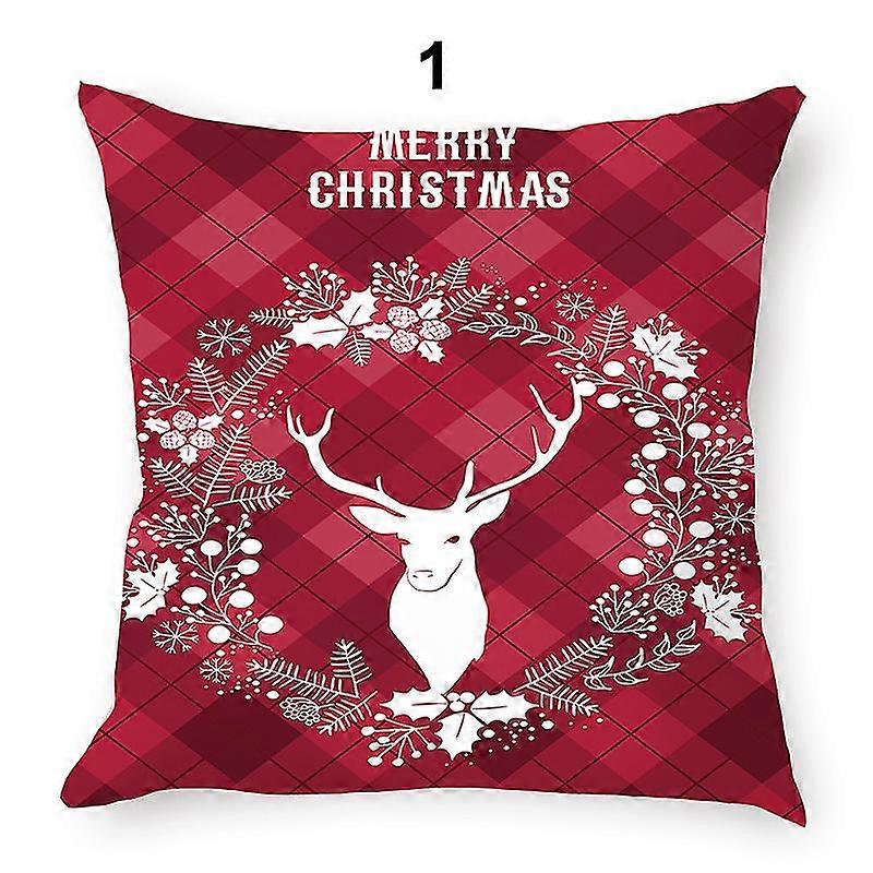 Exquisite Black Red Plaid Cushion Cover Christmas Elements Cover for Christmas Home Decoration