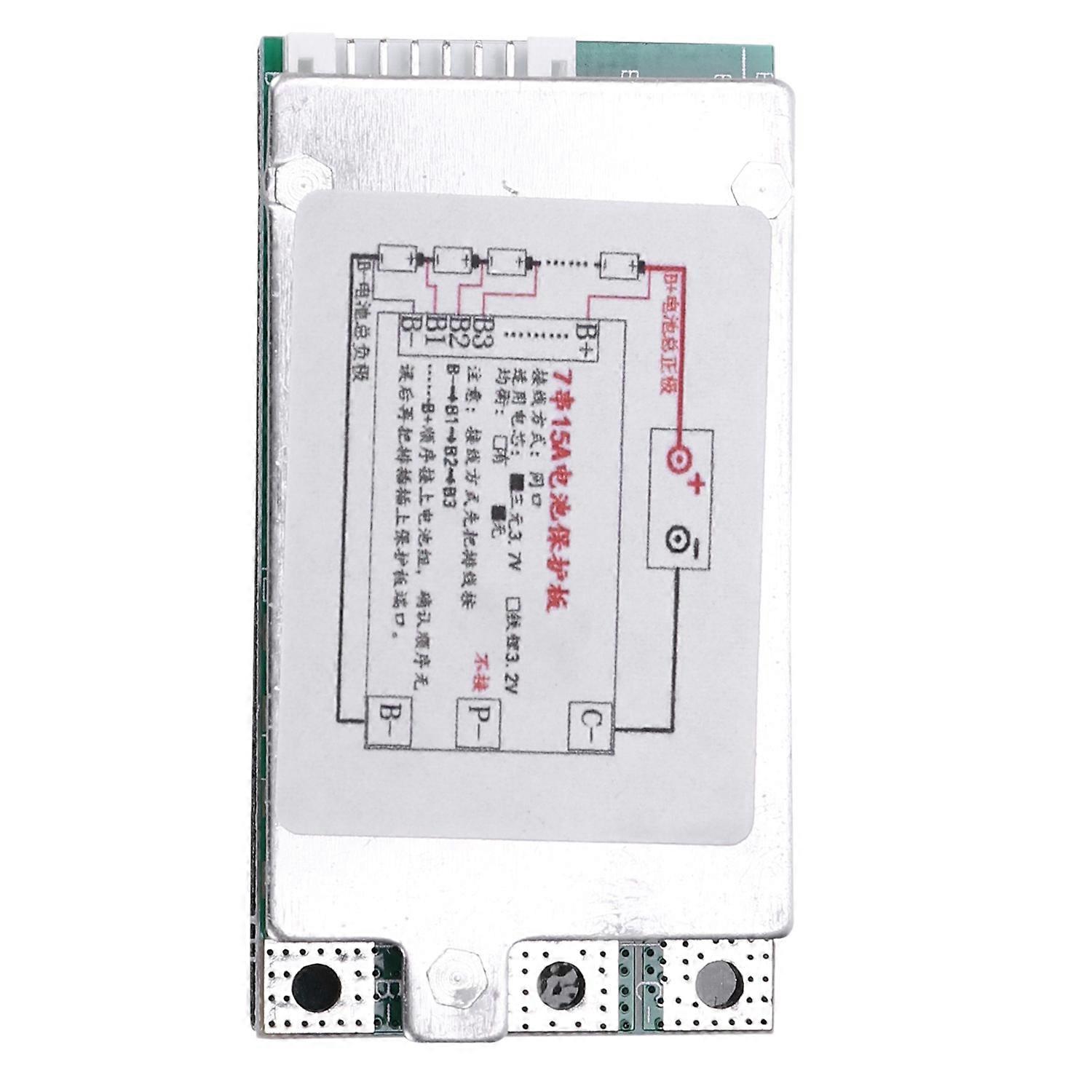 7S 24V 15A Li- Lithium Battery Protection Board BMS PCB Board for E-Bike Electric Scooter