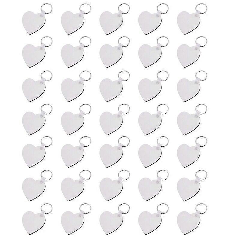 35PCS Heart Blank Board Keyring Keychain Printing Keyrings DIY Sublimation Key Chains Accessories(Double Sided)