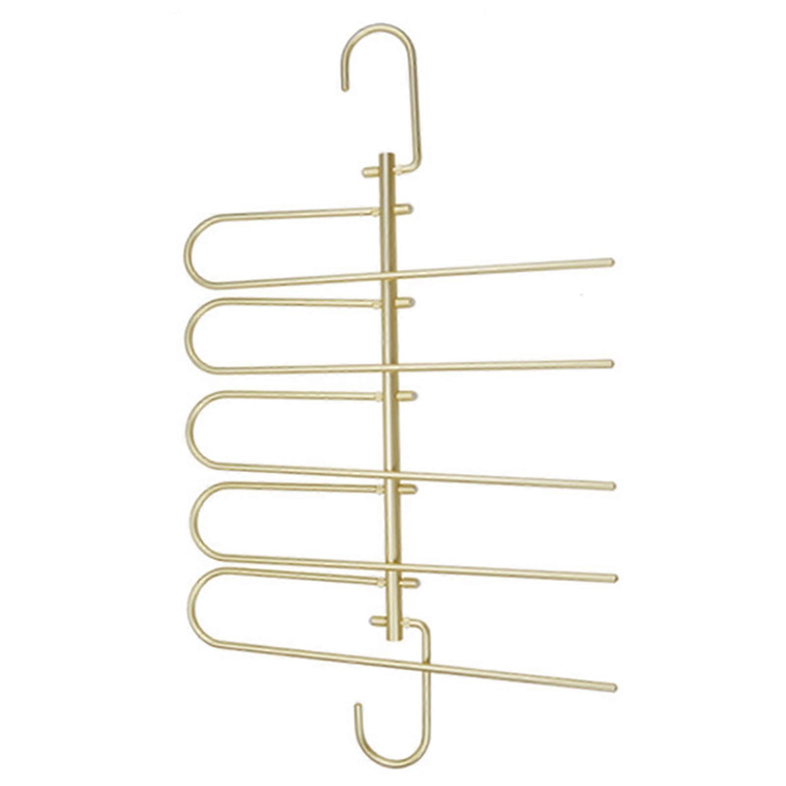5 Layers Pants Hangers Organizer Space-Saving Trouser Rack for Clothes Storage Management