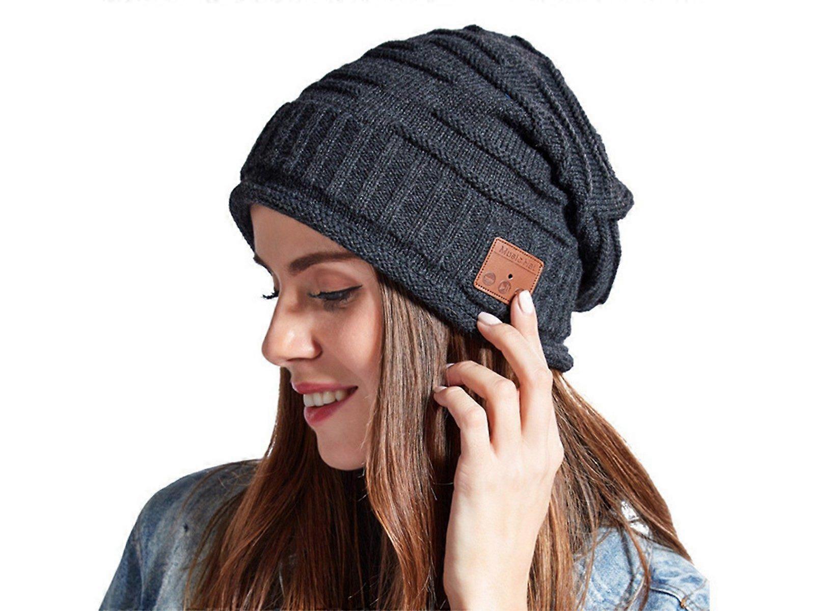 Bluetooth Wireless Headset Music Beanie Hat - Dark Grey