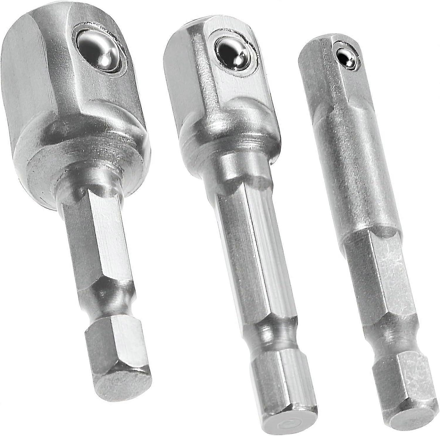 3 Pack Universal Hex Socket Adapter 1/2", 1/4", 3/8", Adjustable Wrench, Multi-Function Socket for Cordless Drill and Driver, Socket,2024 Ping