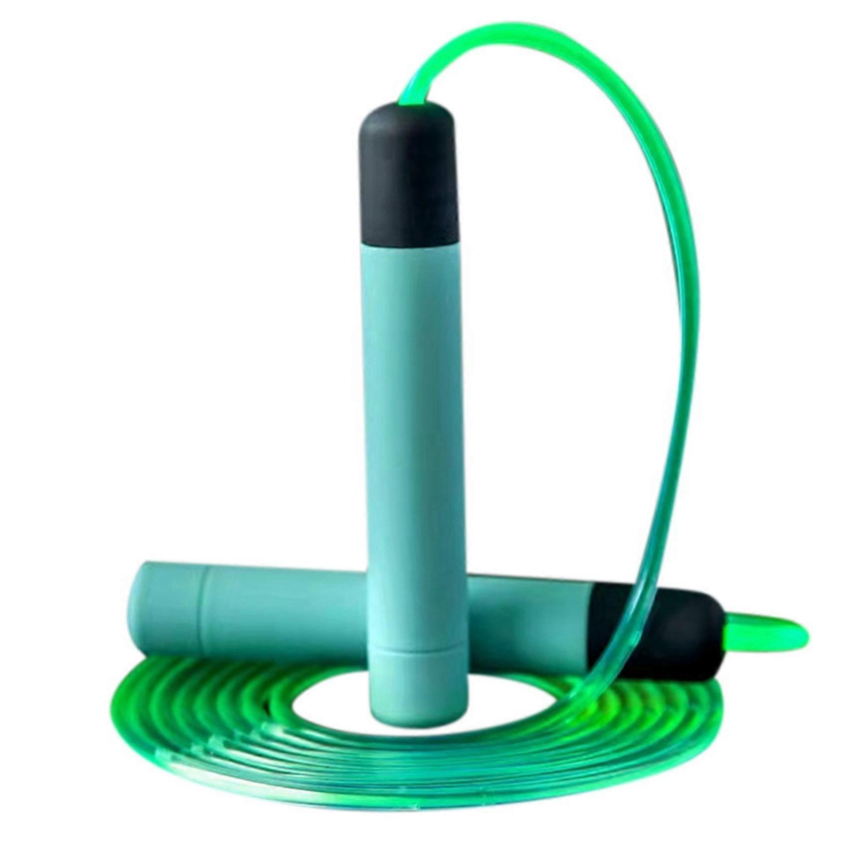 2.8M Adjustable LED Luminous Jump Rope,Portable Jump Ropes for Workout Fitness Light Up Supplies,Green