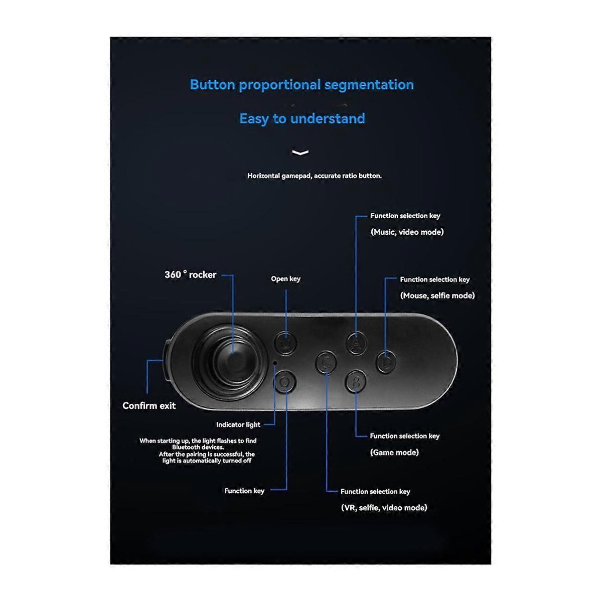 Bluetooth Wireless VR Remote Game Controller Joystick Gamepad Somatosensory Remote Control White