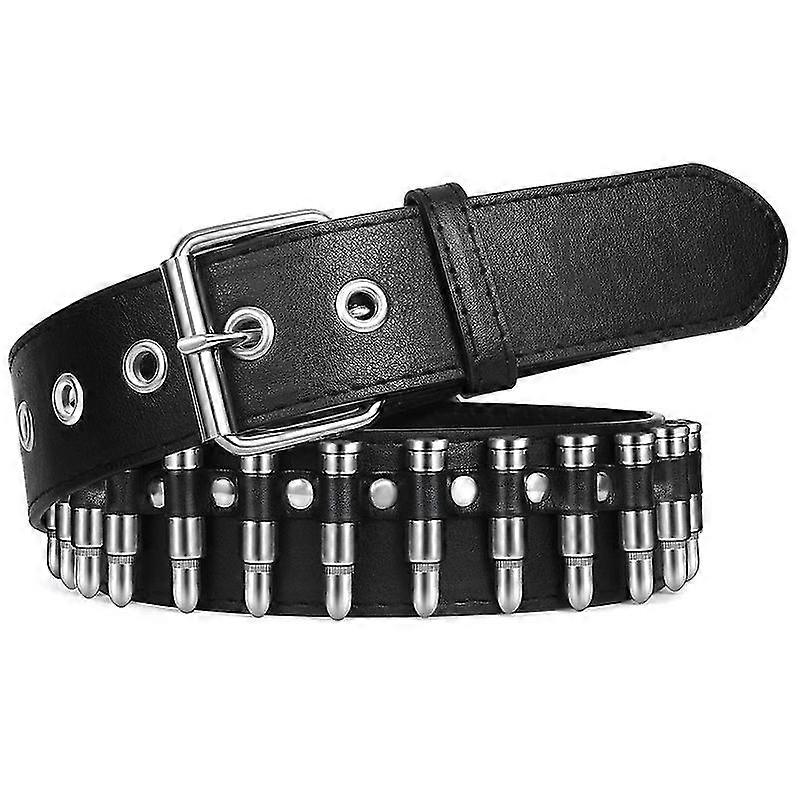 Απόκριες Εξατομικευμένη Μαύρο Hip Hop Μόδα Punk Bullet Belt A