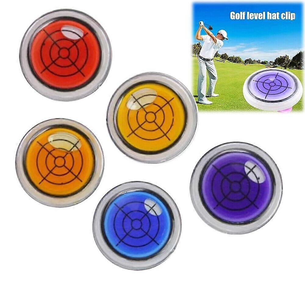 Relativelk Golf Ball Marker Round Cap Clip Mark with Level Function,Bubble Level