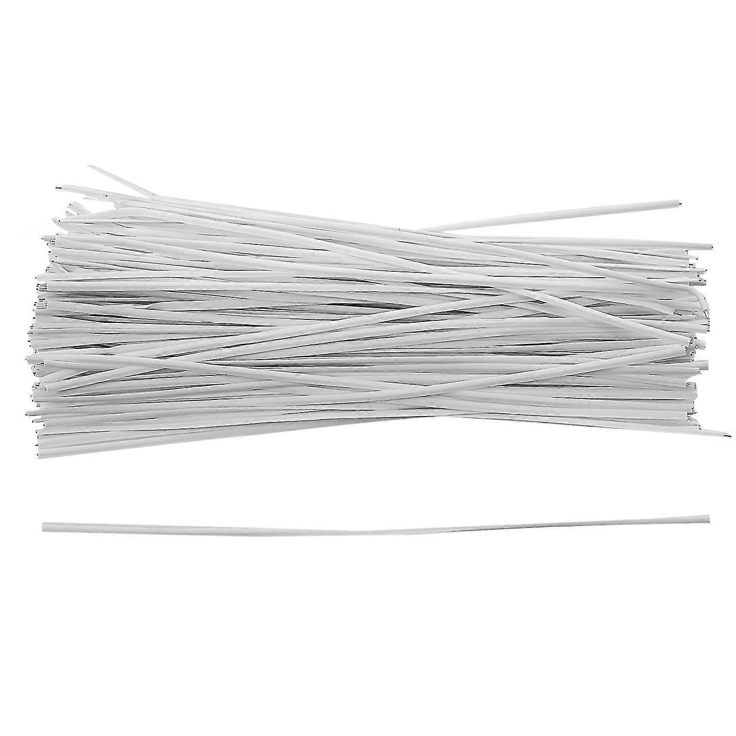 sourcingmap 130pcs Cable Organizer Binding Packaging Wire Twist Ties White 150x2.2mm