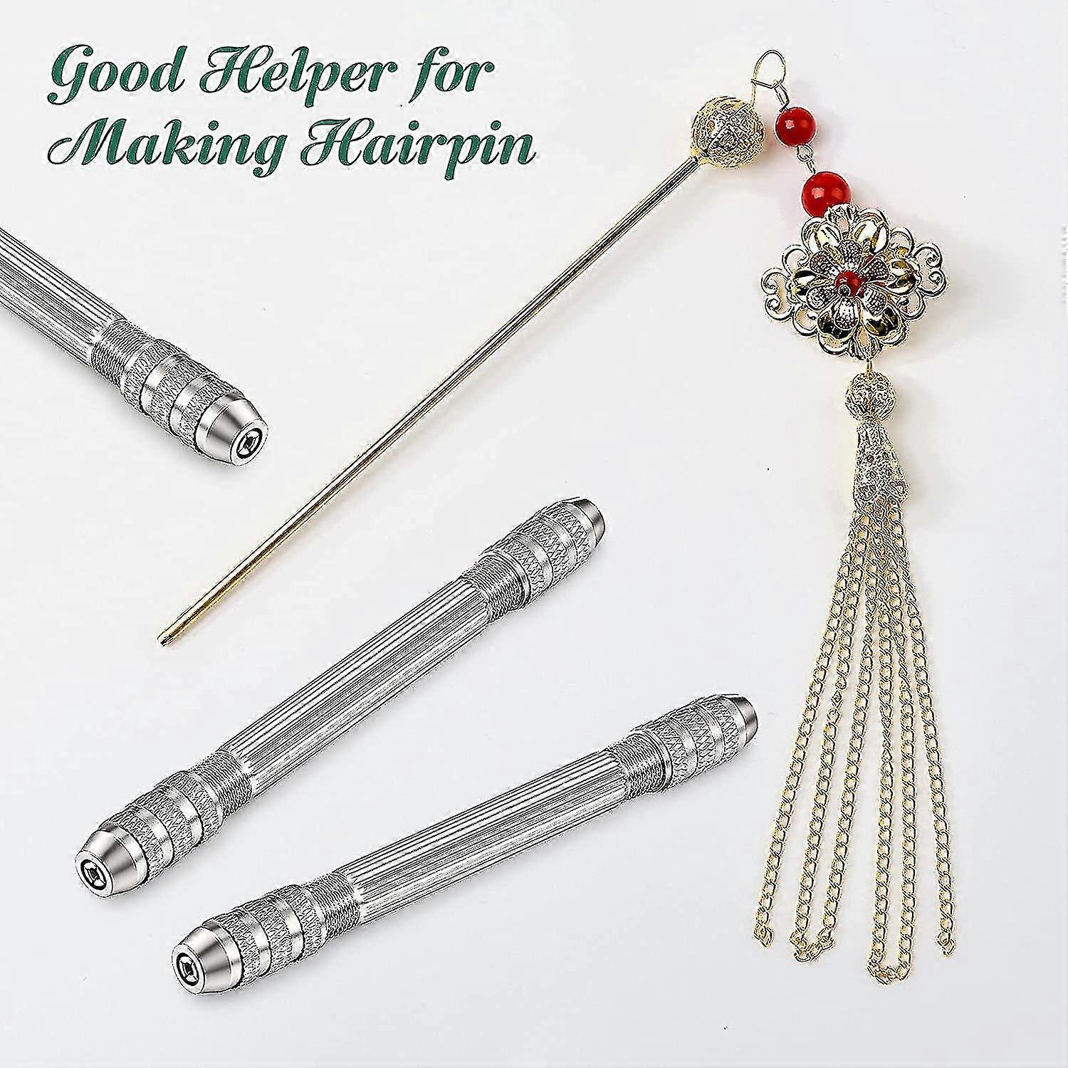 4 Pcs Double Ended Pin Vise Mini Twist Braid Pin Vise Jewelry Making Tools For Diy Hairpin Keychain