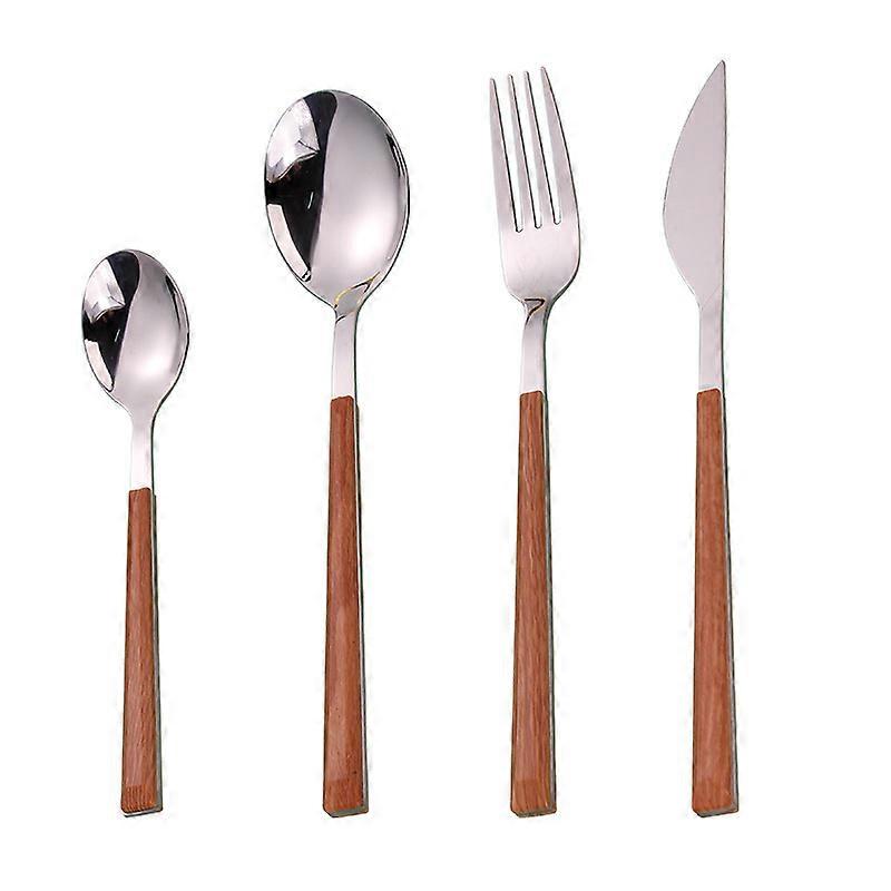 Fork Spoon Knife with wooden handles Stainless