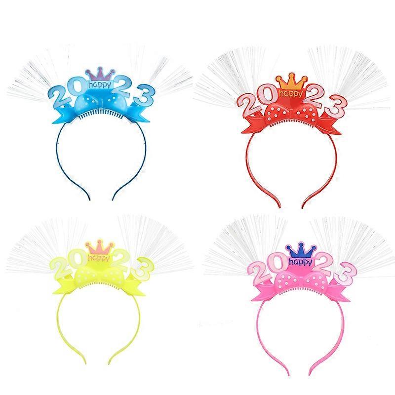 Glowing Headband Interesting 3-speed Flashing Dress Up Plastic LED Number 2023 Luminous Hair Hoop Accessories for Nightclub KAESI