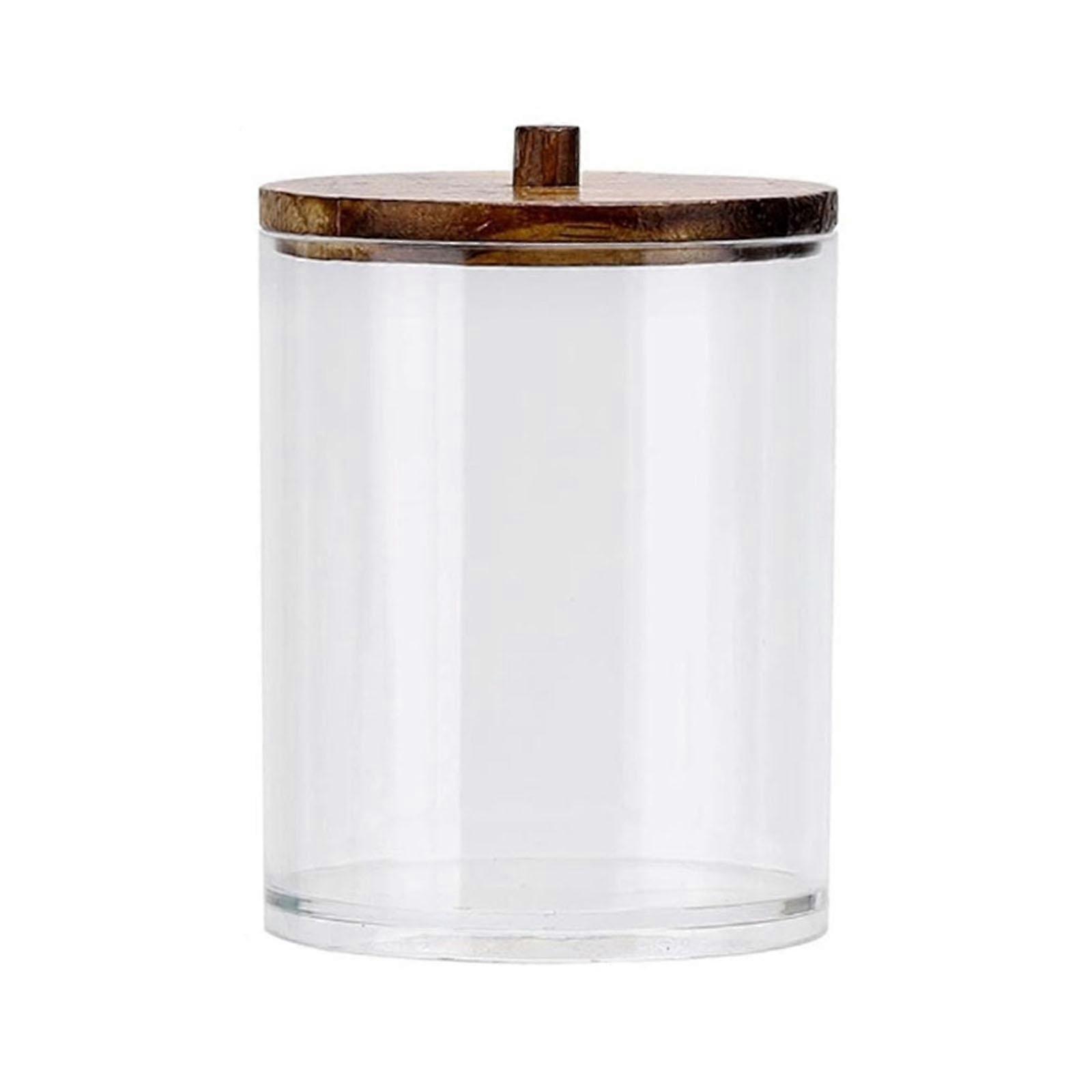 Cotton Swab Storage Canister Transparent for Cotton Round Pads Floss Desktop 10.5cmx7cm