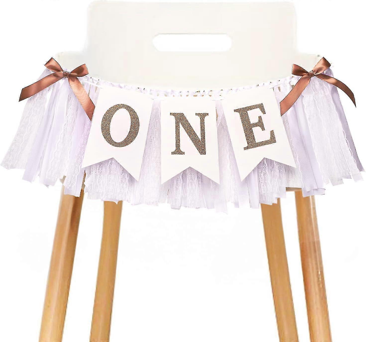 ذهبي وردي ، أحمر الخدود وأبيض لافتة كرسي مرتفع - لافتة عيد ميلاد 1 ، لافتة واحدة عيد ميلاد 1 ، لافتة كرسي مرتفع عيد ميلاد 1 ، زخرفة حفلة عيد ميلاد 1