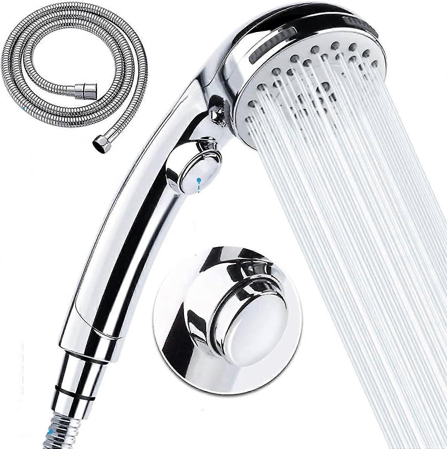 shower head universal bath shower handheld handset chrome 5 mode function