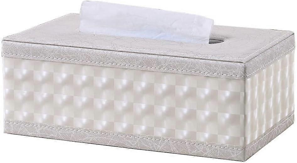 KingFom Modern Beige Leather Tissue Box