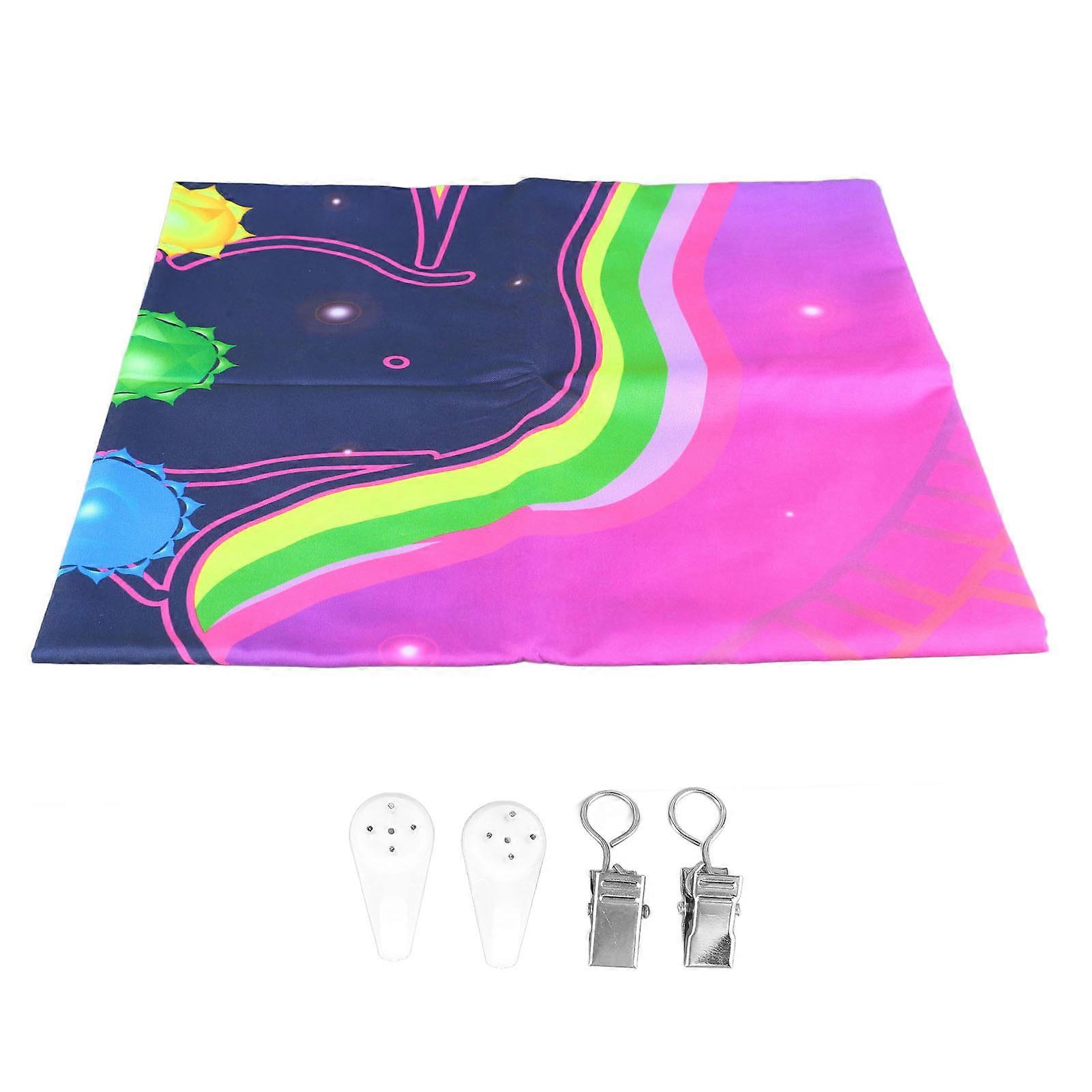 UV Reactive Tapestry Decorative Colorful Mysterious Character Meditation Blacklight Tapestry with Accessories Brushed Fabric GTYJ(39) 150x130cm / 59.1