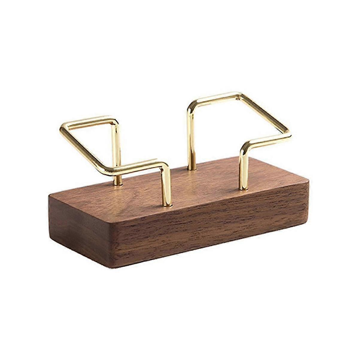 Business Card Holder Organizer Office Desk Display Stand Memo Counter Accessories Tabletop Shelf Home,black Walnut Color