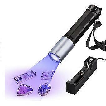UV-lamp voor het uitharden van hars, 365 nm UV-zaklamp, snel uithardende waterdichte LED-UV-lamp, oplaadbaar voor huisdierurine