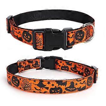 Pet Dog Collar Halloween Spot Græskar Bat Hat Halloween Uhyggelig hund Halloween Hund Halsbånd PK