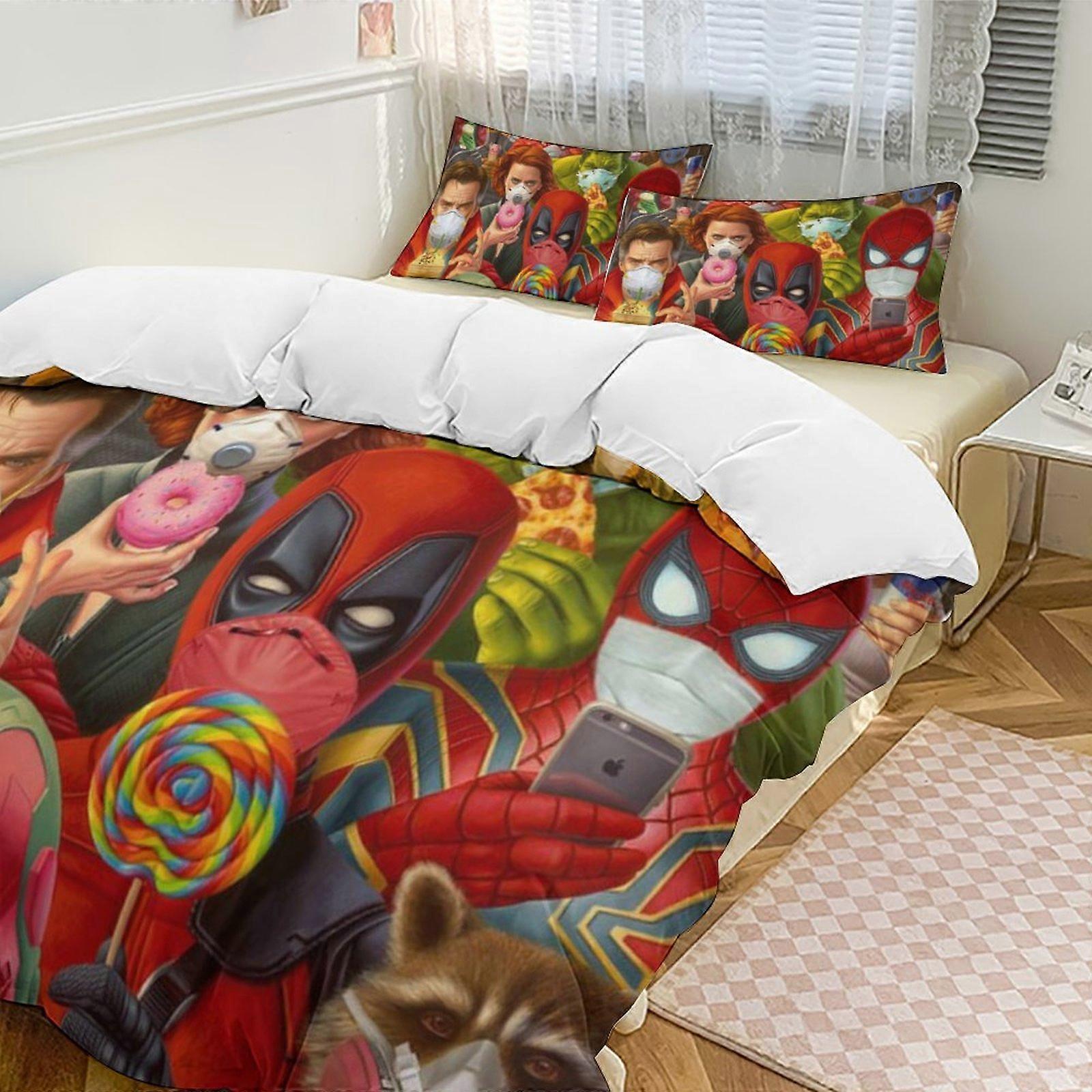 Bedding set Gs257 Deadpool Down Duvet Cover Microfiber Bedding Set Lightweight 3-Piece SetLightweight and comfortable SH257