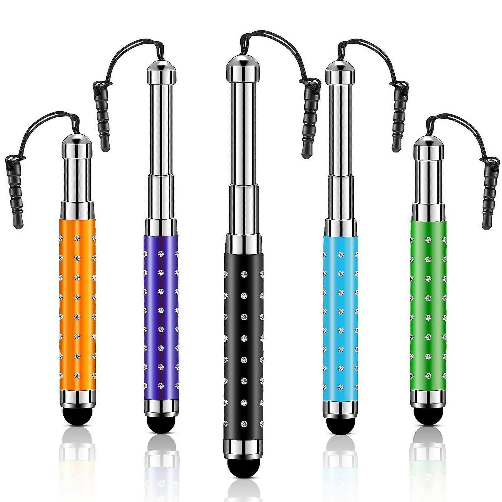 5 Pieces Stylus Screen Pen Retractable Capacitive Touch Screen Pen Universal Capacitive Pen for Touchscreen Random Color
