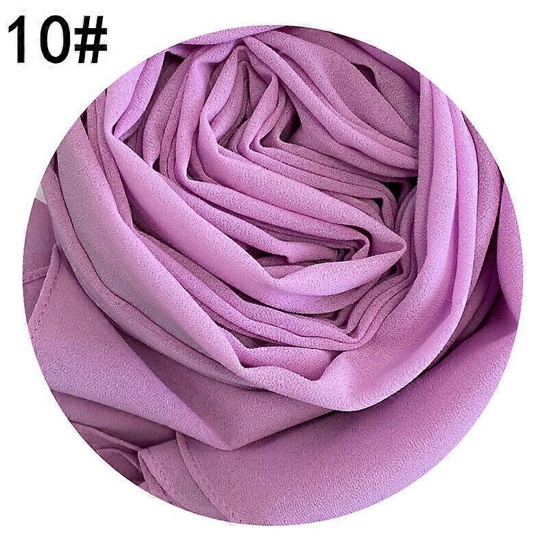 Turbante musulmán 110 * 110cm Bufandas cuadradas Chiffon Hiyab Bufanda Envolturas para la cabeza Color sólido