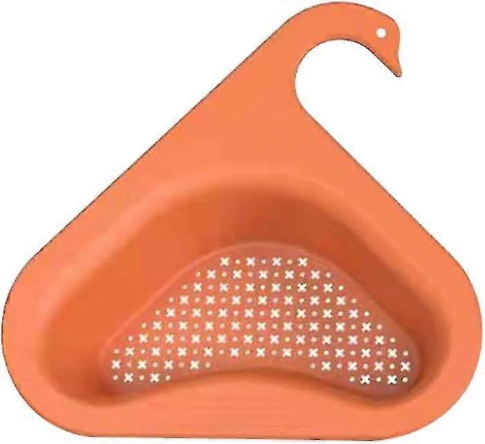 Triangle Sink Drainer Basket, Multifunctional Hanging Kitchen Drainer Basket, Orange