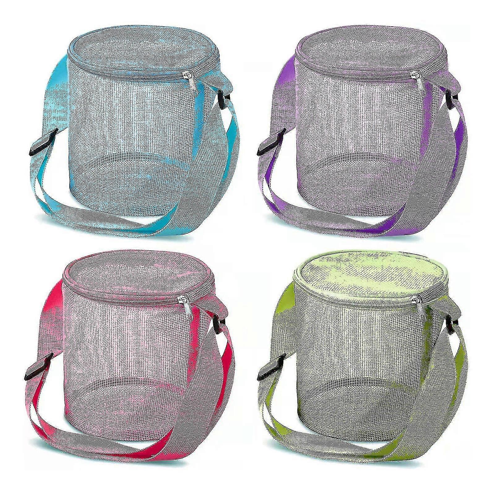 Children Beach Bag Shell Collecting Bag Mesh Toy Storage Bag With Adjustable Shoulder Strap, Sandproof And Foldable For Outdoor Activities - Jxlgv