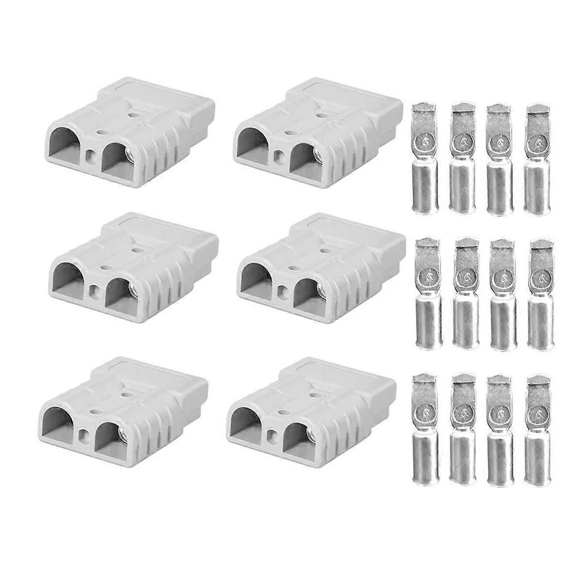 50A 600V Battery Connector for Anderson Cable Terminal Caravan Motorcycle Battery Charging Adapter Power Connector 6pcs