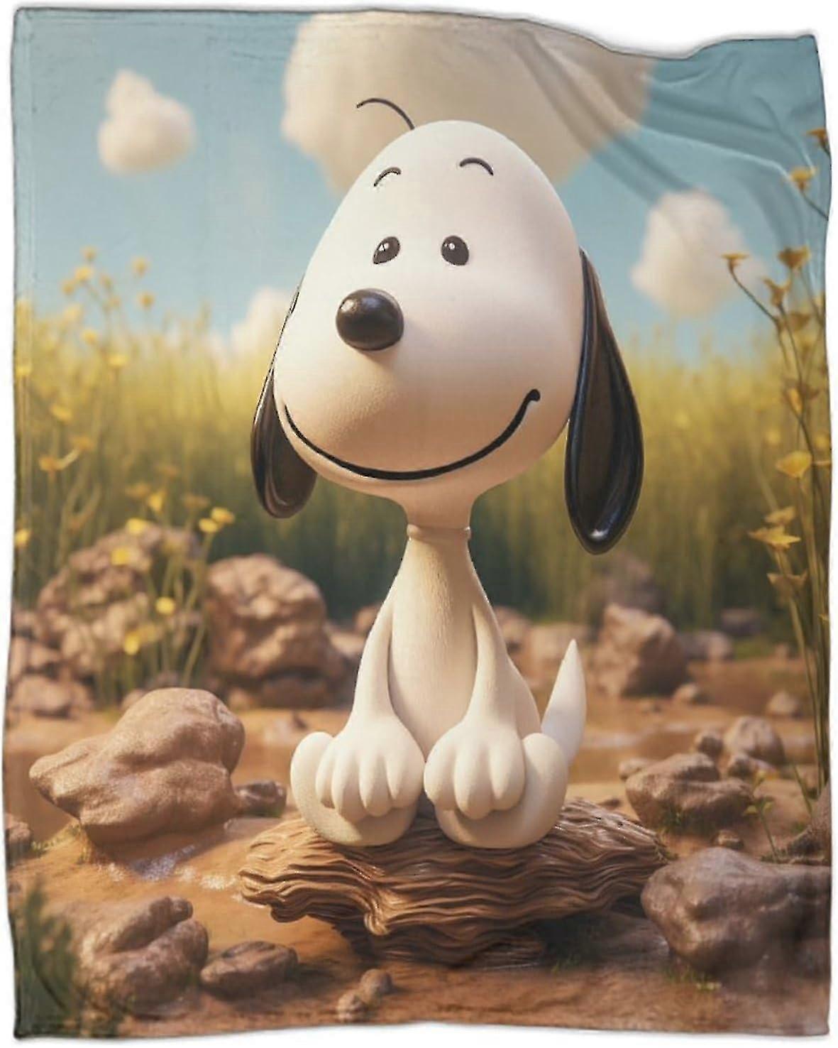 بطانية رمي منقوشة Snoopy ، رمي دافئ للتخييم ، في الهواء الطلق ، أفلام أنيمي بطانية خفيفة الوزن للأريكة ، سرير-HRW516ids10916