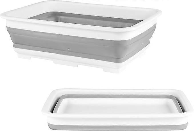 rectangular folding sink, foldable sink, caddy, space-saving design for compact homes, easy to store, gray, 10L