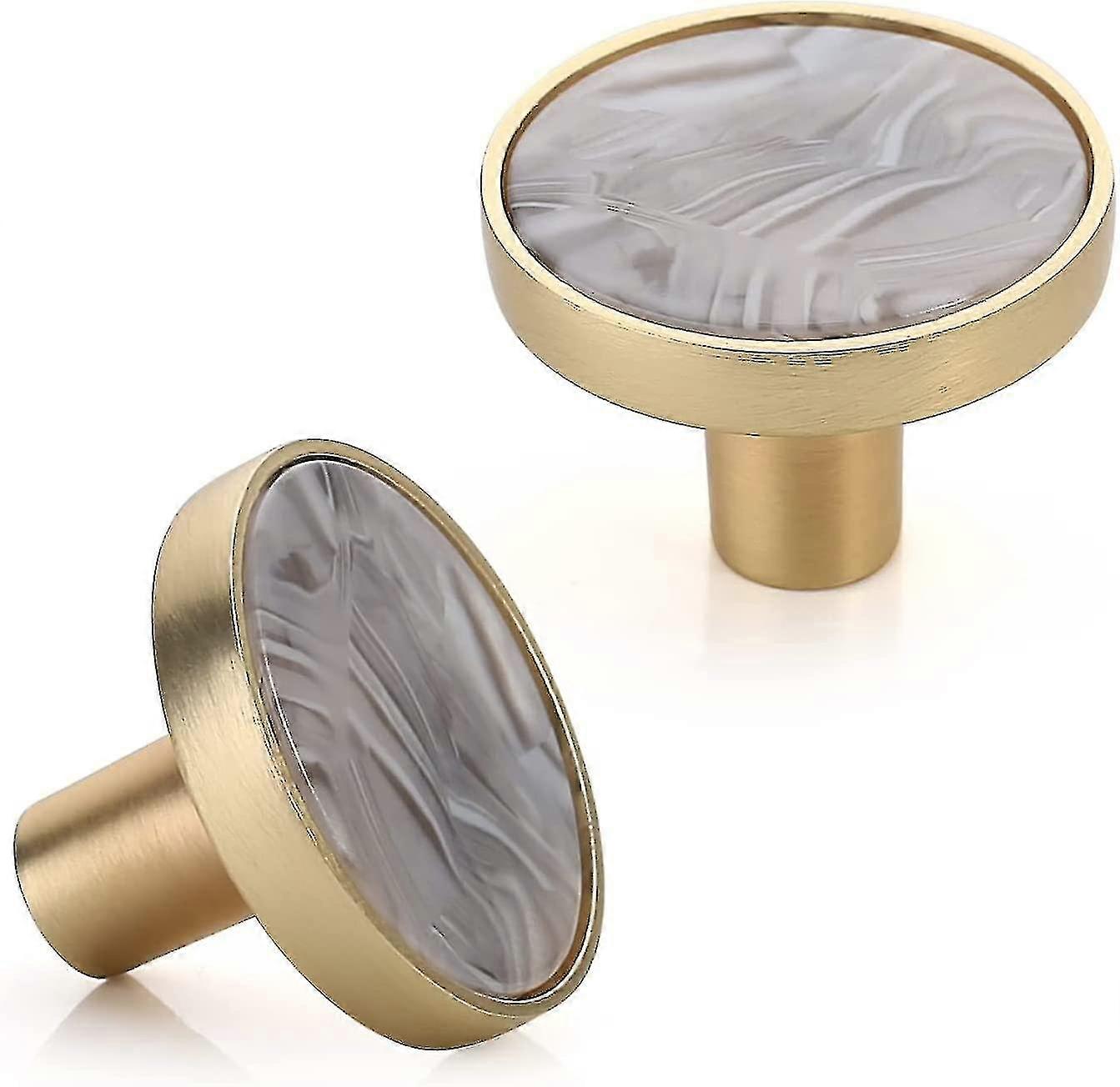 Set Of 8 Brass Cabinet Knobs Cupboard Knobs For Kitchen, Bathroom, Bedroom, Officerock Ash32mm