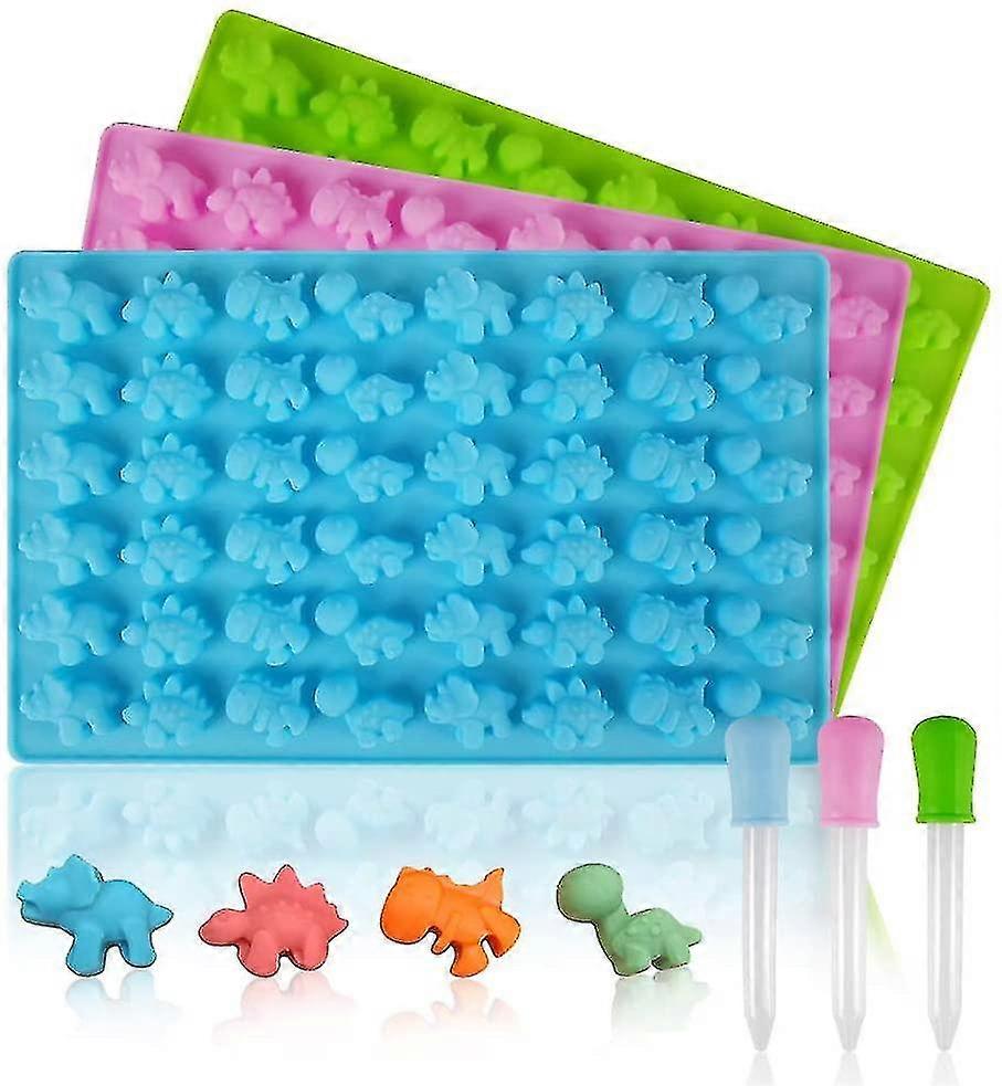 Set of 4 Baking Molds Silicone Ice Cubes - for Jelly Candy - with Droppers (Mold02)