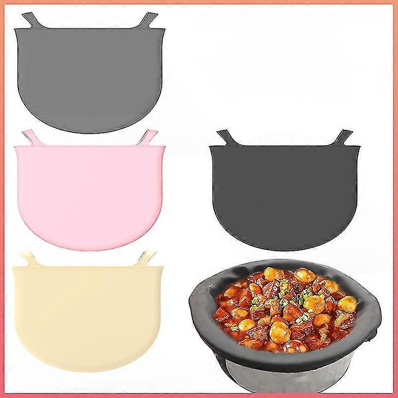 2pcs Silicone Slow Cooker Liner Compatible with Slow Cooker Crockpot, Reusable & Leakproof Silicone Divider Fits 6 to 8 Quarts Slow Pot