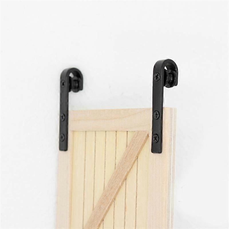 1:12 Miniature Sliding Door Barn Door Slides Kit Sliding Door Hanging Rail System Track Toy White