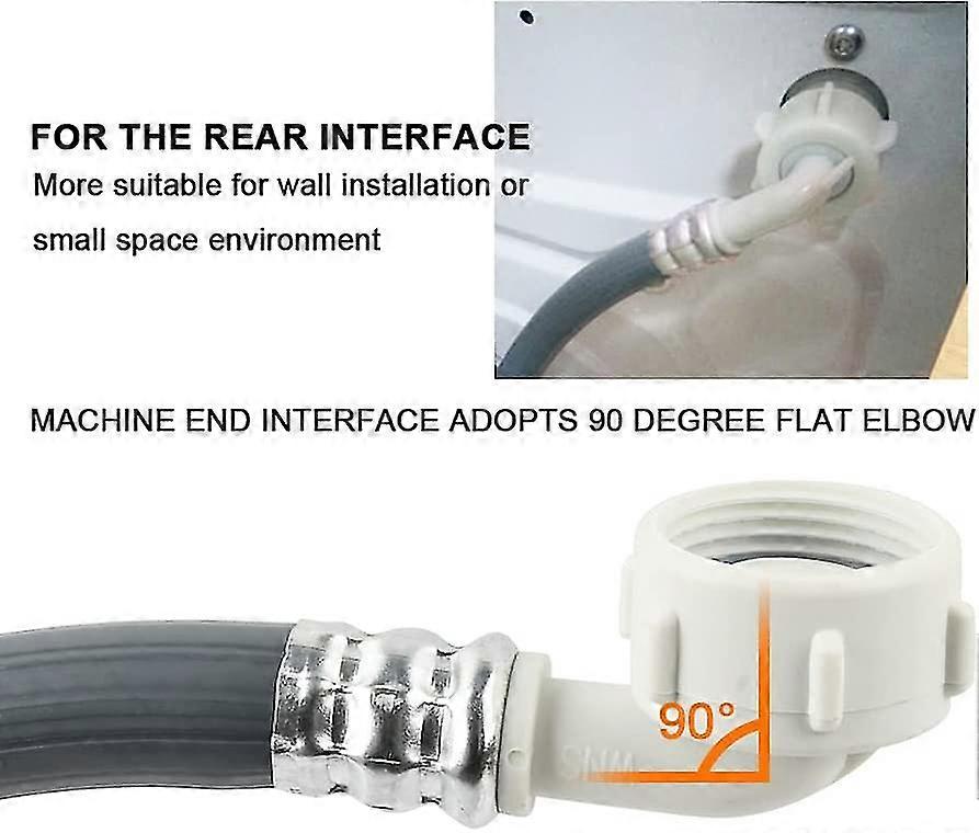 Automatic Washing Machine Water Inlet Pipe (gray) 6 Points 1 Piece (3-c-vn)