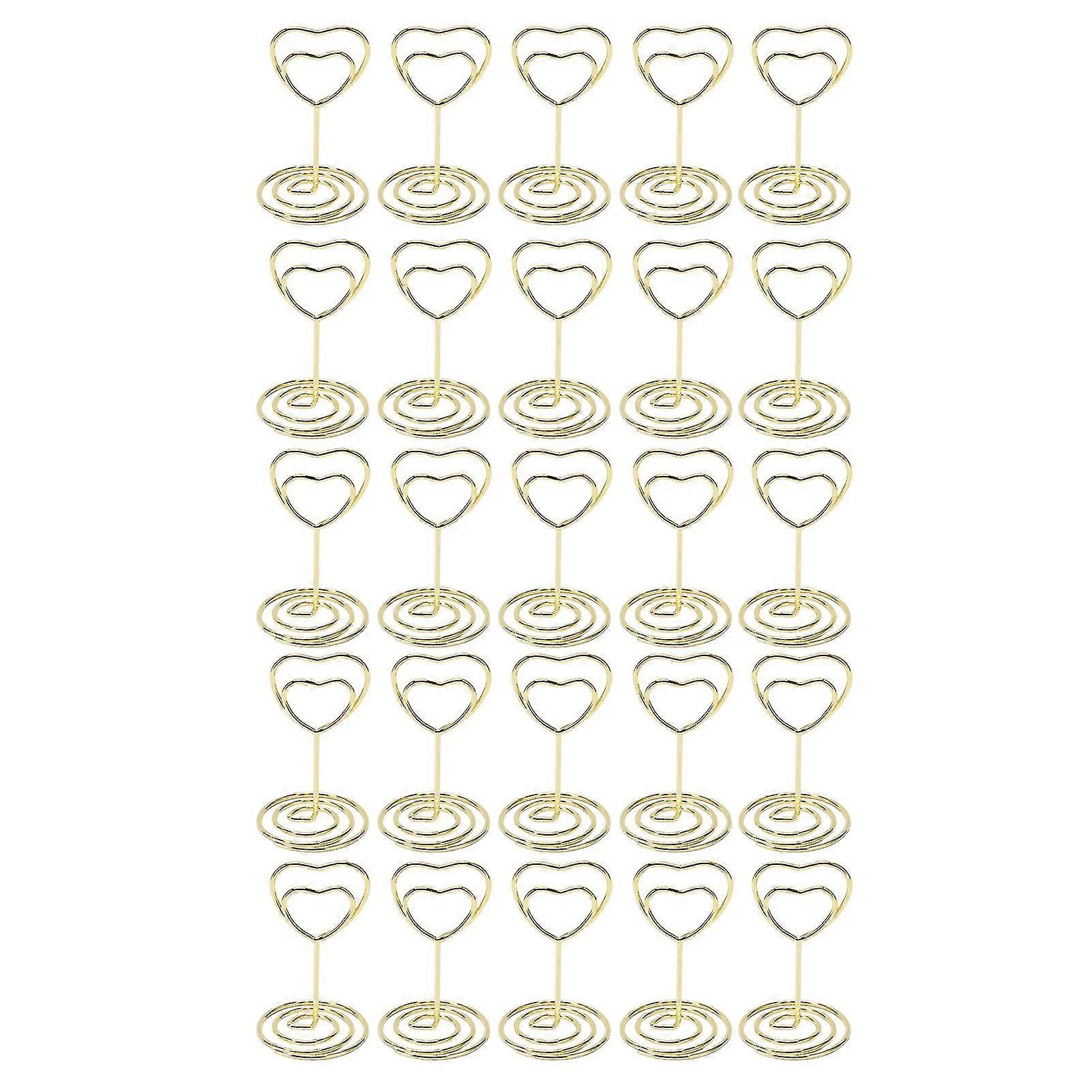 Heart Shaped Metal Table Number Stands 25Pcs for Wedding Party Office with Stable Base Place Card Holder