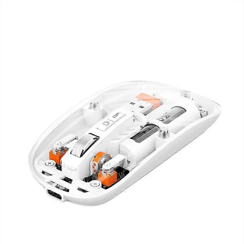 Transparent Bluetooth Mouse 2.4G + Bluetooth Tri~Mode Wireless Mouse Rechargeable Ergonomic Silent Optical Mouse for Laptop PC Mice & Trackballs