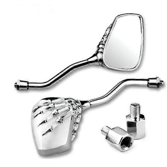 QX Saisika 2pcs Universal Motorcycle Rearview Mirror With Screw Aluminium Alloy Scooter Skeleton Hand Refit Motorbike Side Mirrors