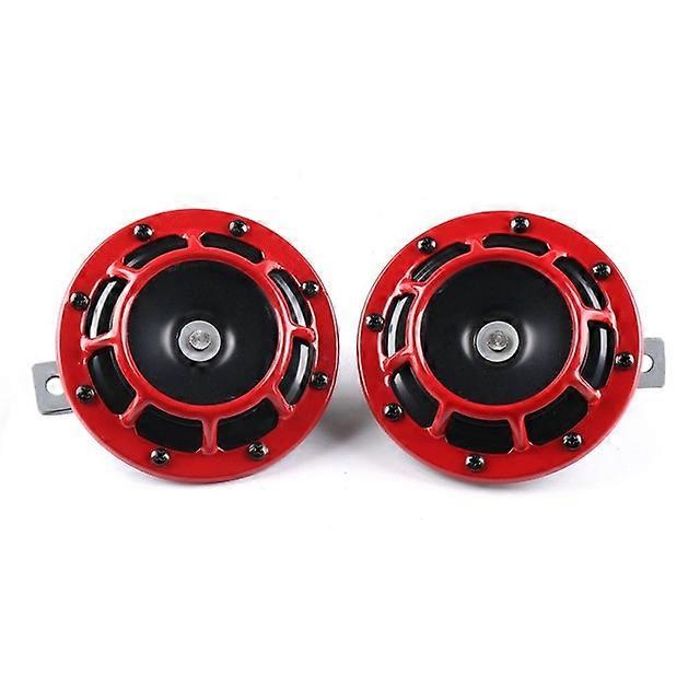 2pcs/set Red/Black Hella Super Loud Compact Electric Blast Tone Air Horn Kit 12V 115DB For Motorcycle Car